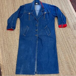Vintage Andy Johns Denim Cowboy Duster Long Jacket Women’s Size L